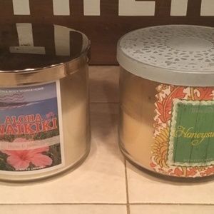 2 PreBurnt B&BW 3 wick candles